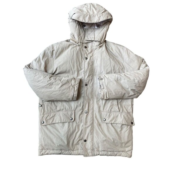 Hugo Boss Real Down Reversible Parka Jacket Hooded Cream Brown Mens Size XL - Picture 7 of 15